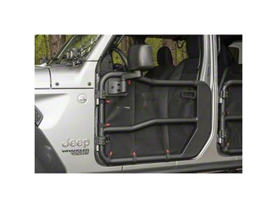 Rugged Ridge Fortis Front Tube Door Covers; Black (18-23 Jeep Wrangler JL)
