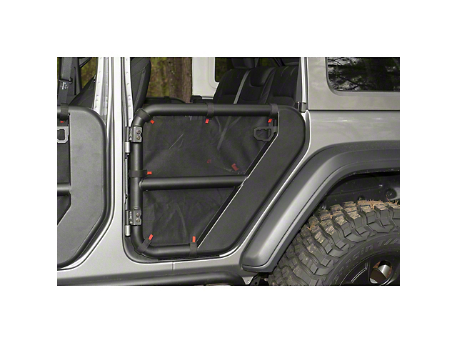 Rugged Ridge Fortis Rear Tube Door Covers; Black (18-23 Jeep Wrangler JL 4-Door)