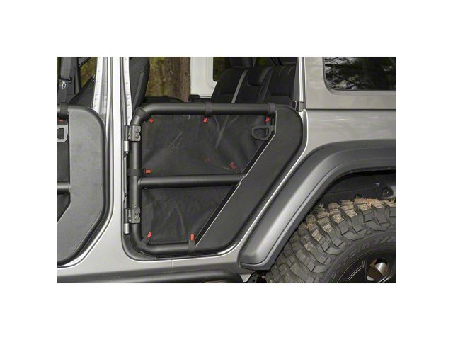 Rugged Ridge Fortis Rear Tube Door Covers; Black (20-24 Jeep Gladiator JT)