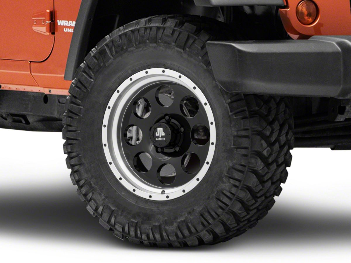 Mammoth Jeep Wrangler 8 Aluminum Beadlock Black Wheel; 17x9 J131664 (07-18  Jeep Wrangler JK)