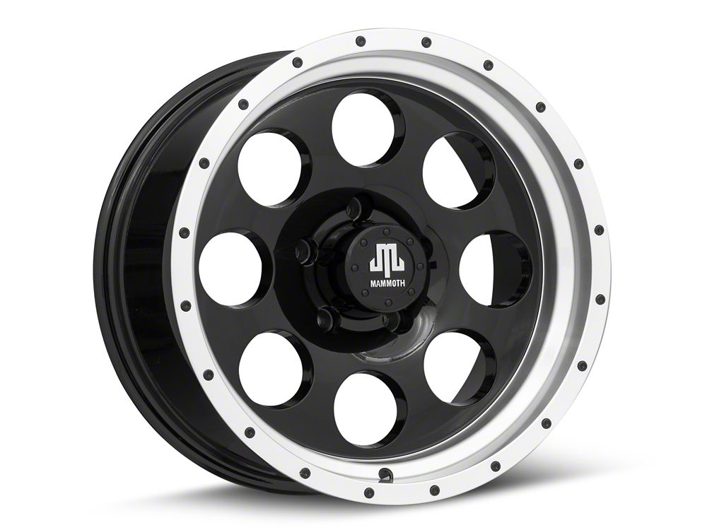 Mammoth 8 Aluminum Simulated Beadlock Black Wheel; 17x9 (0510 Jeep Grand Cherokee WK, Excluding
