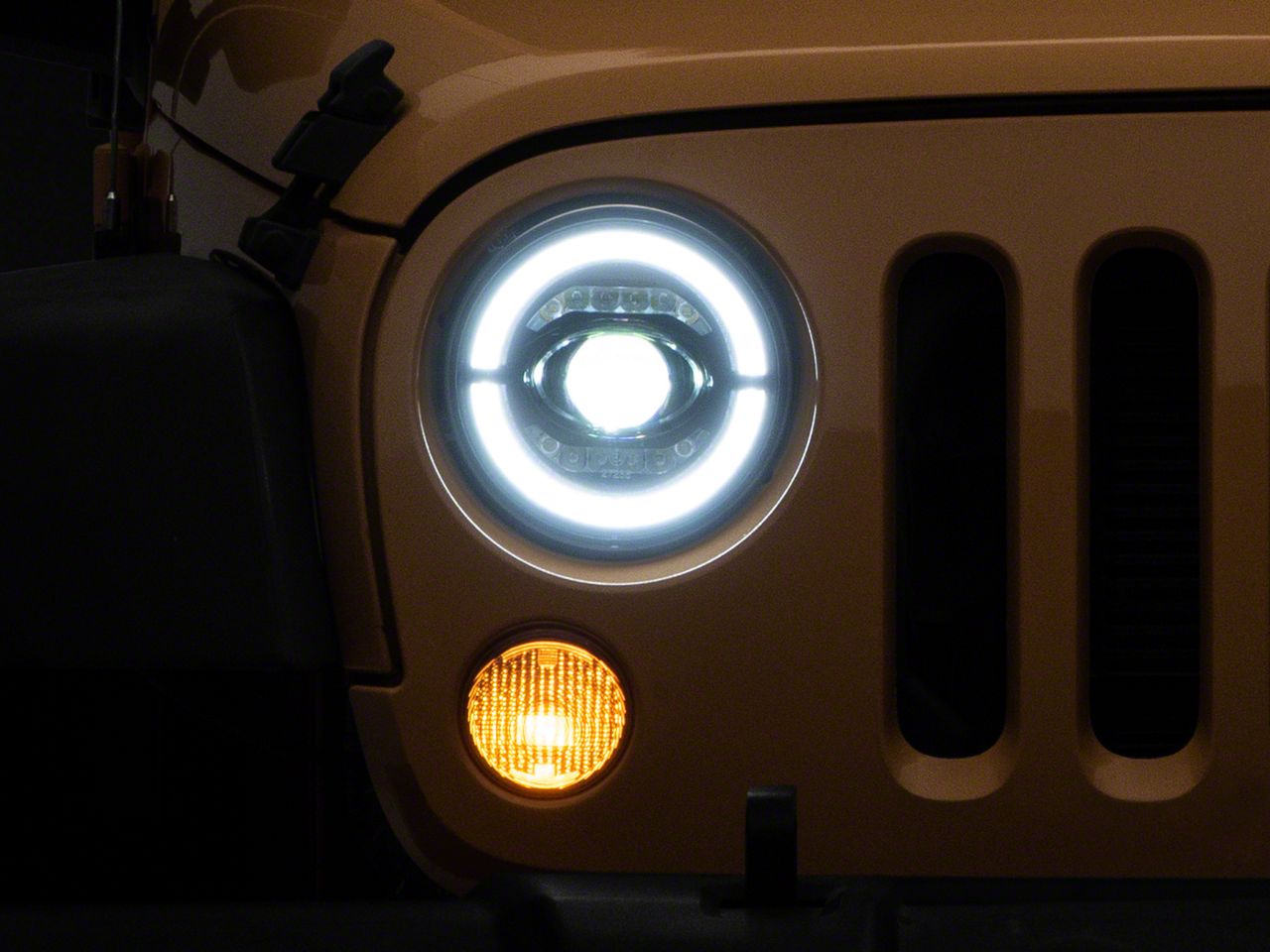 Raxiom Jeep Wrangler Axial Series LED Headlights; Black Housing; Clear Lens  J132813 (07-18 Jeep Wrangler JK) - Free Shipping