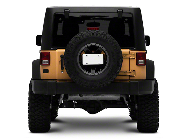 RedRock Spare Tire License Plate Mount Kit with Light (66-23 Jeep CJ5, CJ7, Wrangler TJ, TJ, JK & JL)