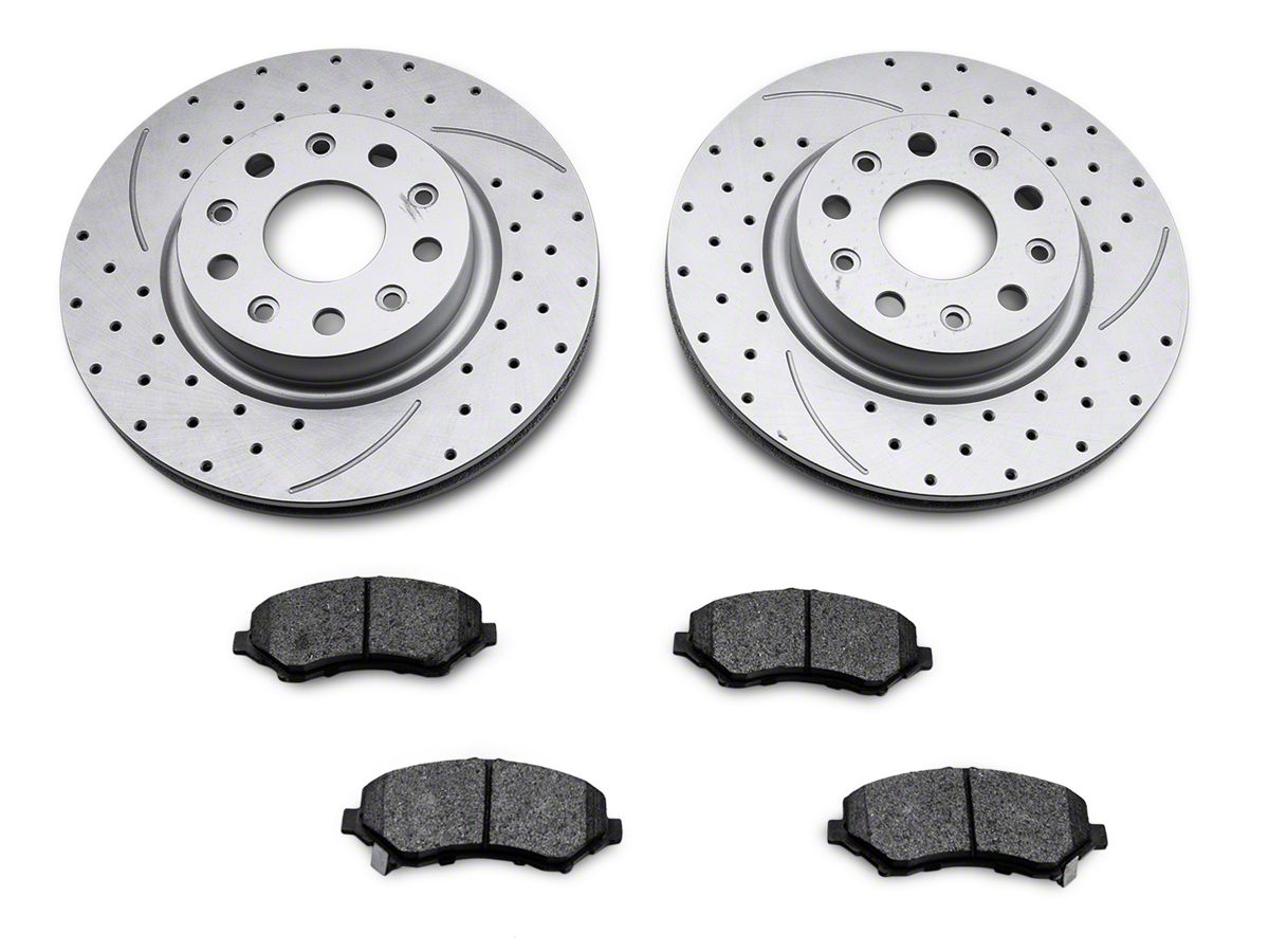 RedRock Jeep Wrangler Cross-Drilled and Slotted Brake Rotor and Pad Kit;  Front J132835-JL (18-23 Jeep Wrangler JL) - Free Shipping