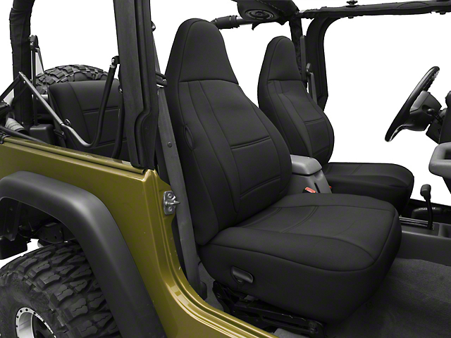 RedRock TruShield Series Neoprene Front and Rear Seat Covers; Black (97-02 Jeep Wrangler TJ)
