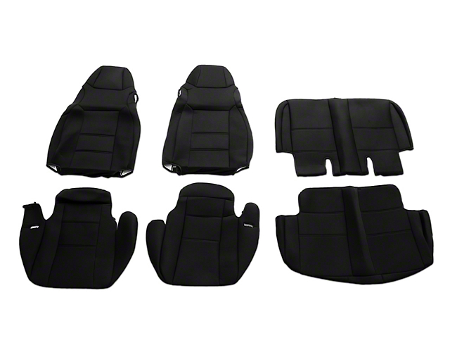 RedRock TruShield Series Neoprene Front and Rear Seat Covers; Black (03-06 Jeep Wrangler TJ)