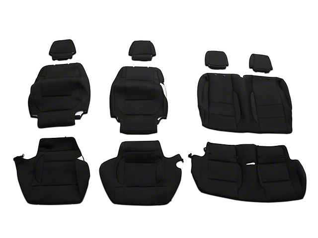 RedRock TruShield Series Neoprene Front and Rear Seat Covers; Black (07-10 Jeep Wrangler JK 2-Door)