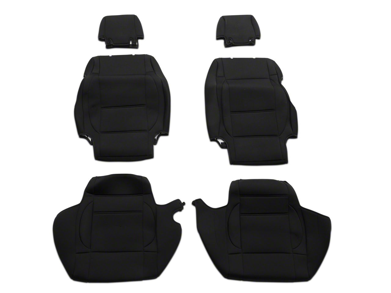 RedRock TruShield Series Neoprene Front and Rear Seat Covers; Black (08-10 Jeep Wrangler JK 4-Door)