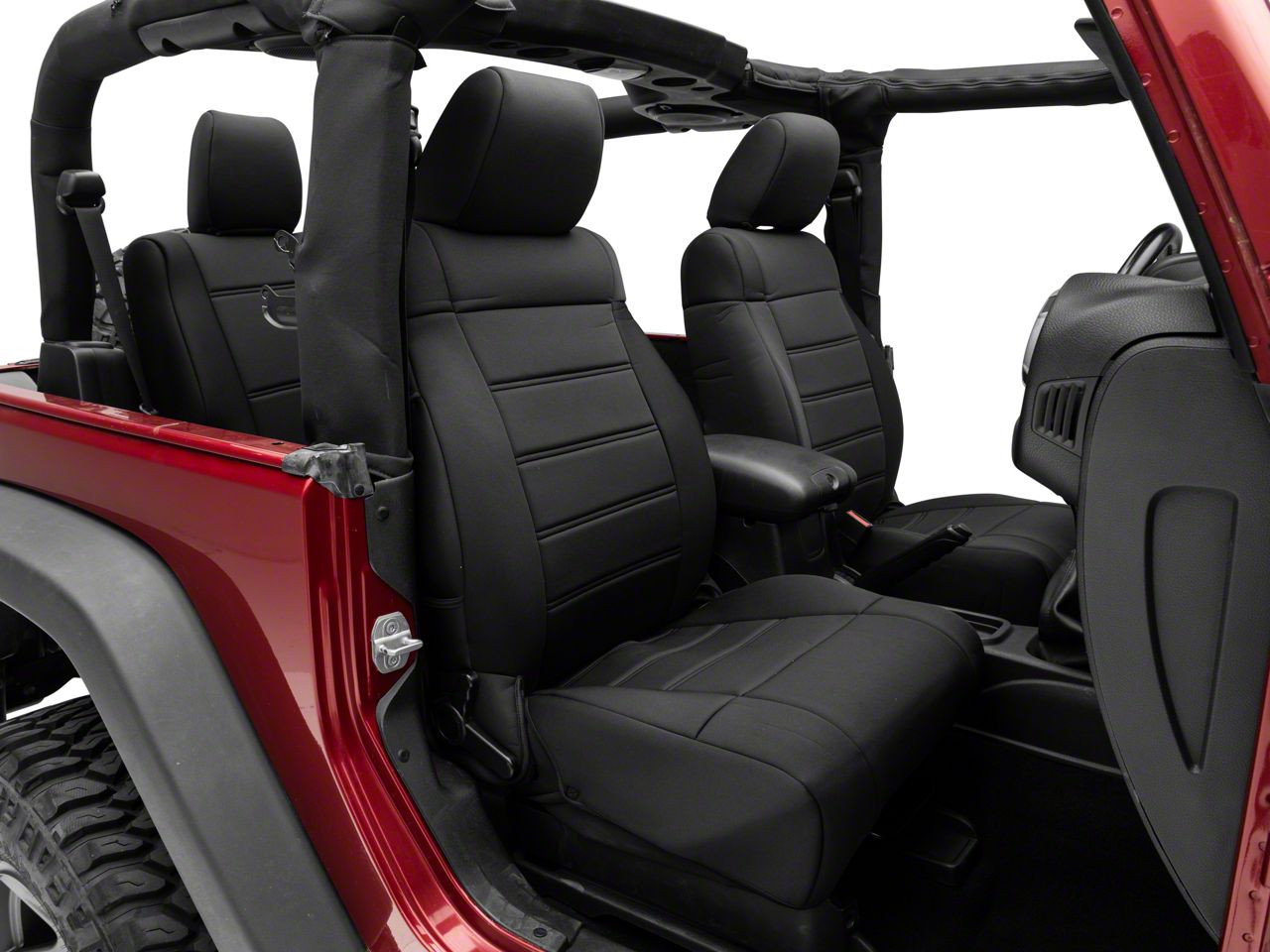 TruShield Jeep Wrangler Neoprene Front and Rear Seat Covers; Black ...