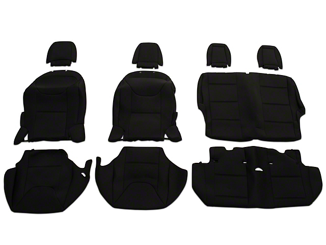 RedRock TruShield Series Neoprene Front and Rear Seat Covers; Black (13-18 Jeep Wrangler JK 2-Door)
