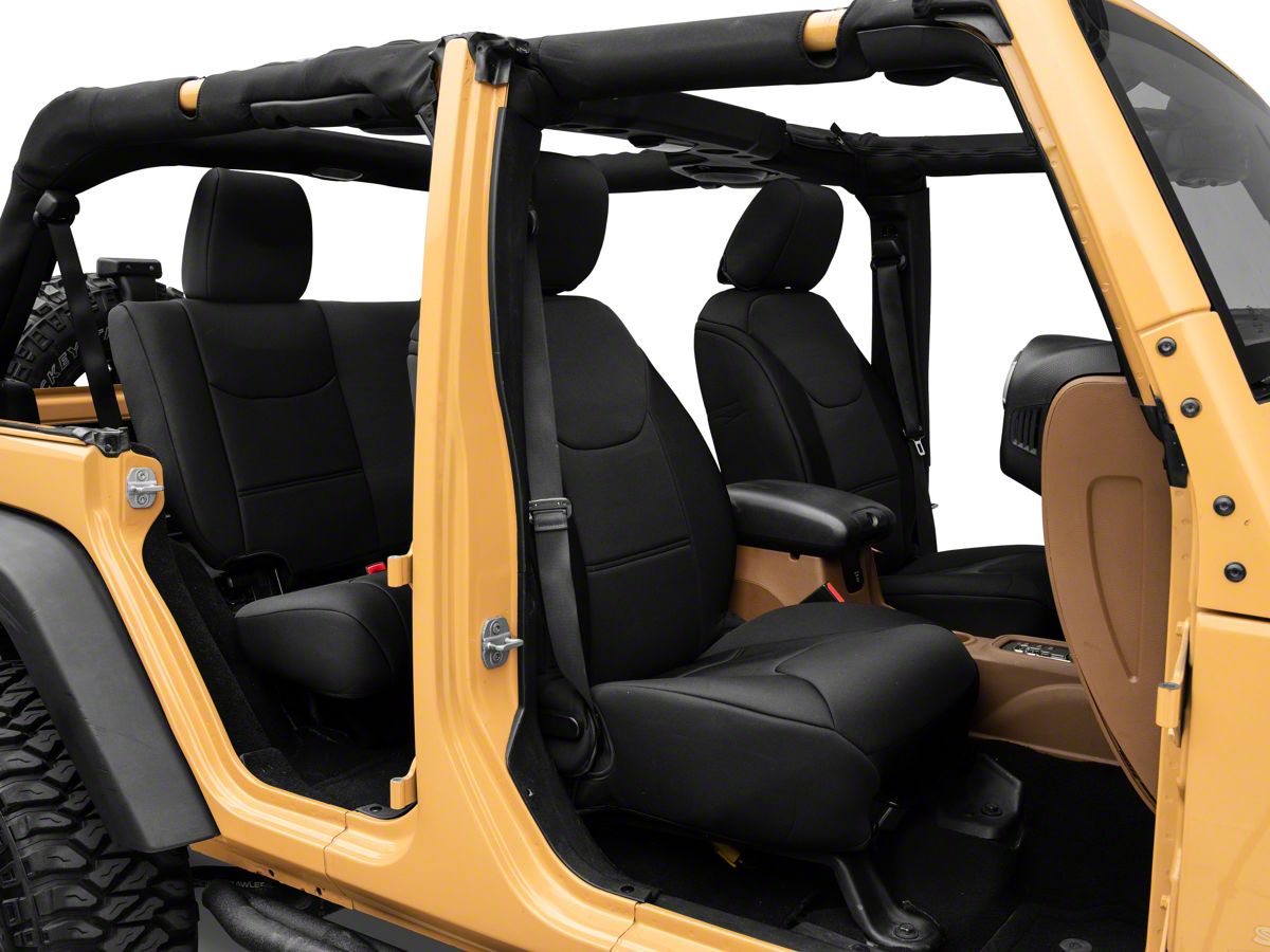 Trushield Jeep Wrangler Neoprene Front And Rear Seat Covers Black J132879 13 18 Jk 4 Door Free - Seat Covers For Jeep Wrangler 4 Door