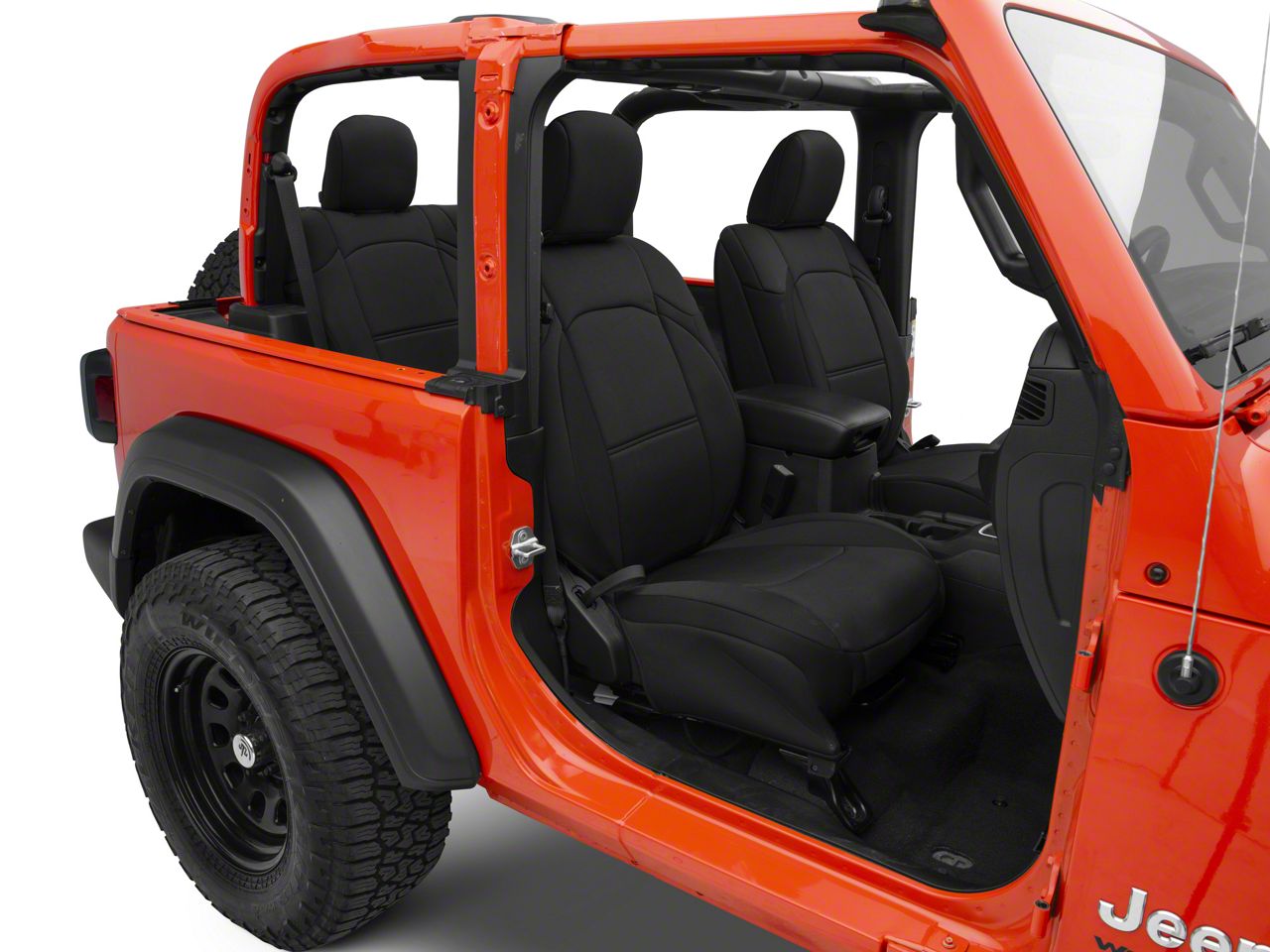 Jeep Neoprene Front and Rear Seat Covers; Black 2019 Wrangler TruShield (18-24 Jeep Wrangler JL 2-Door)