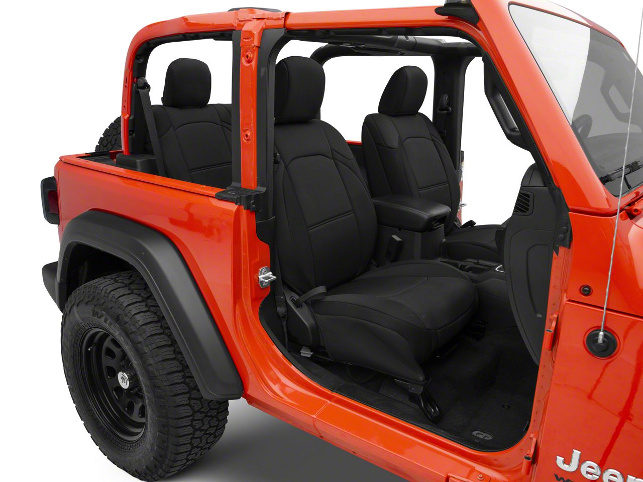 TruShield Jeep Wrangler Neoprene Front and Rear Seat Covers; Black