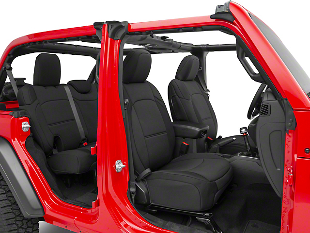 TruShield Neoprene Front and Rear Seat Covers; Black (18-22 Jeep Wrangler JL 4-Door)