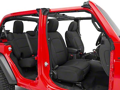 Smittybilt Jeep Wrangler Neoprene Front And Rear Seat Covers Black 472101 18 22 Jl 4 Door Excluding Rubicon Free - 2019 Jeep Wrangler Neoprene Seat Covers