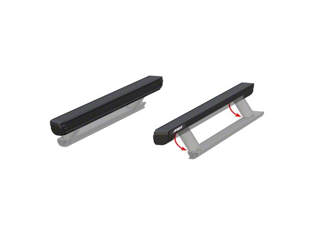 ActionTrac Powered Running Boards without Mounting Brackets; Carbide Black (07-24 Jeep Wrangler JK & JL 4-Door)