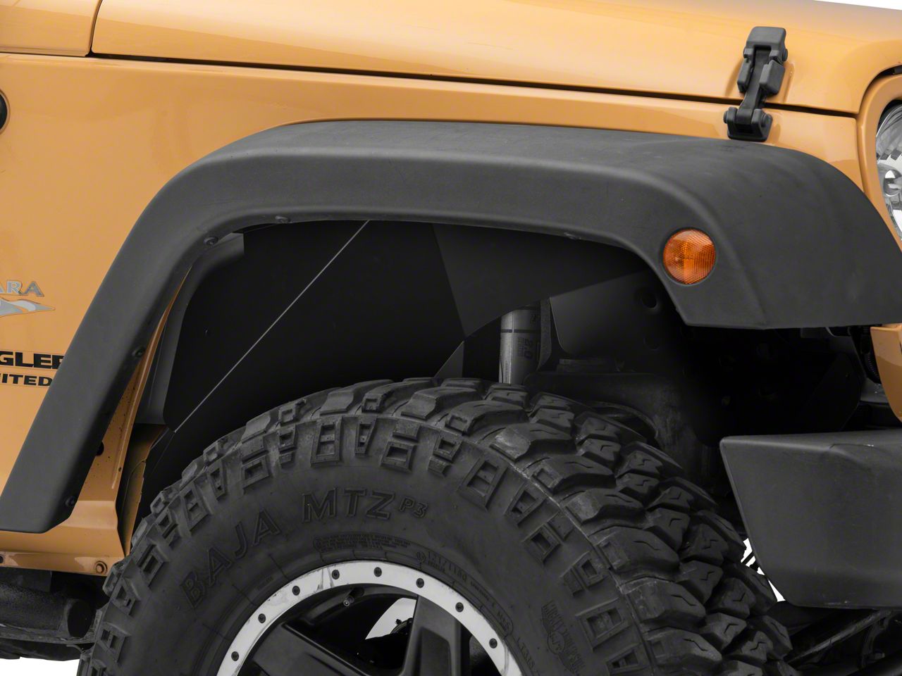 Fishbone Offroad Jeep Wrangler Aluminum Inner Fenders Textured Black  FB33007 (07-18 Jeep Wrangler JK)