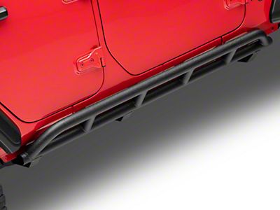 for Jeep Wrangler JL 4 Door 2018-2019 RED ROCK Redrock 4x4 Side Armor with Step Pads Textured Black 