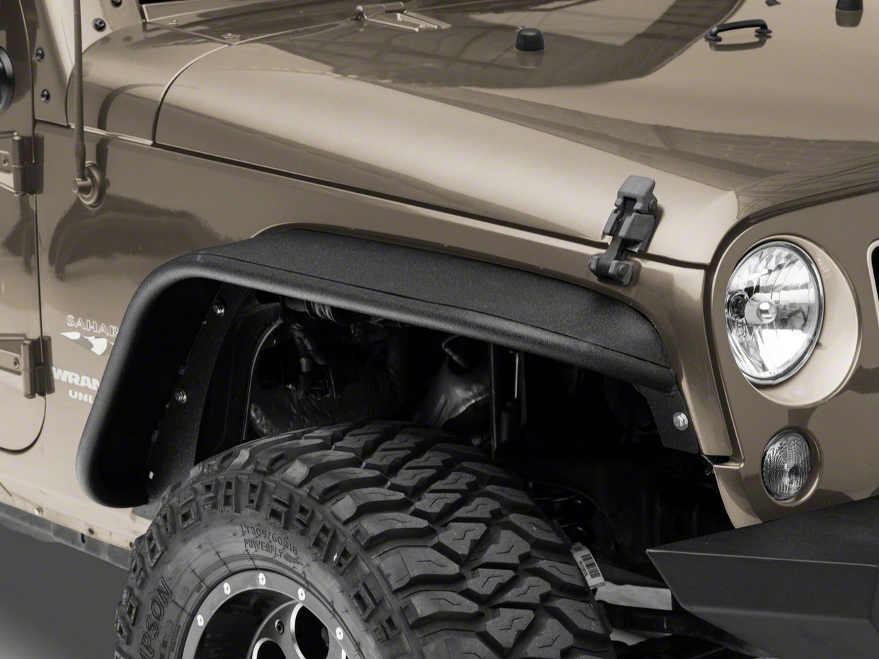 Fishbone Offroad Steel Front and Rear Tube Fenders; Textured Black (07-18 Jeep Wrangler JK)