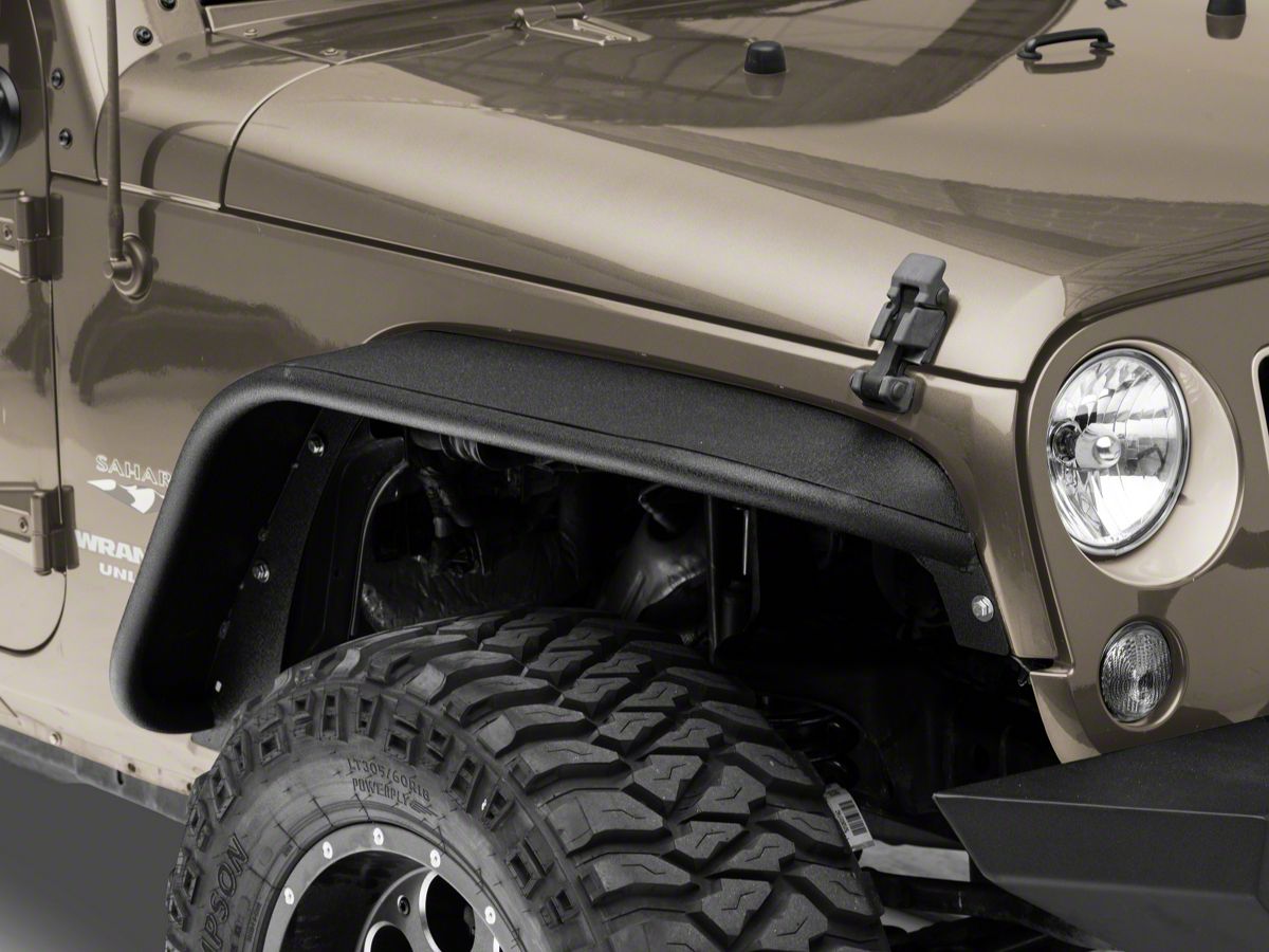 Fishbone Offroad Jeep Wrangler Steel Front & Rear Tube Fenders - Textured  Black FB23006 (07-18 Jeep Wrangler JK)