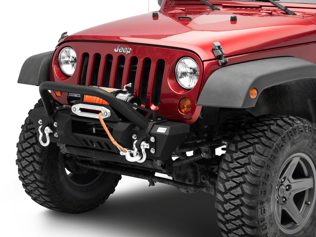 Fishbone Offroad Jeep Wrangler Stubby Front Winch Bumper with Tube ...