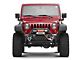 Fishbone Offroad Stubby Front Winch Bumper with Tube Guard and 14-Inch LED Light Bar Mount; Textured Black (07-18 Jeep Wrangler JK)