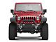 Fishbone Offroad Stubby Front Winch Bumper with Tube Guard and 14-Inch LED Light Bar Mount; Textured Black (07-18 Jeep Wrangler JK)