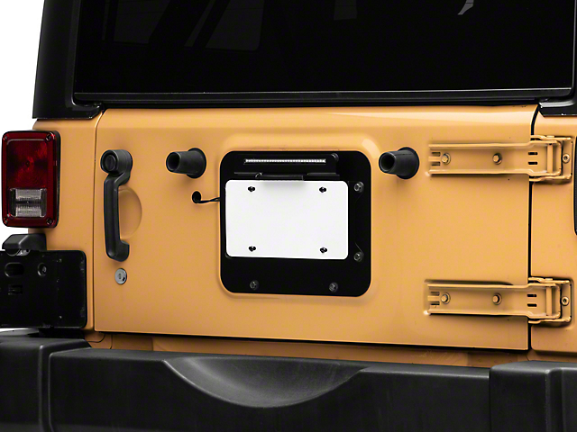 BackSide License Plate Mount; Textured Black (10-18 Jeep Wrangler JK)