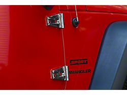 Door Hinge Overlays; Polished (07-18 Jeep Wrangler JK 2-Door)