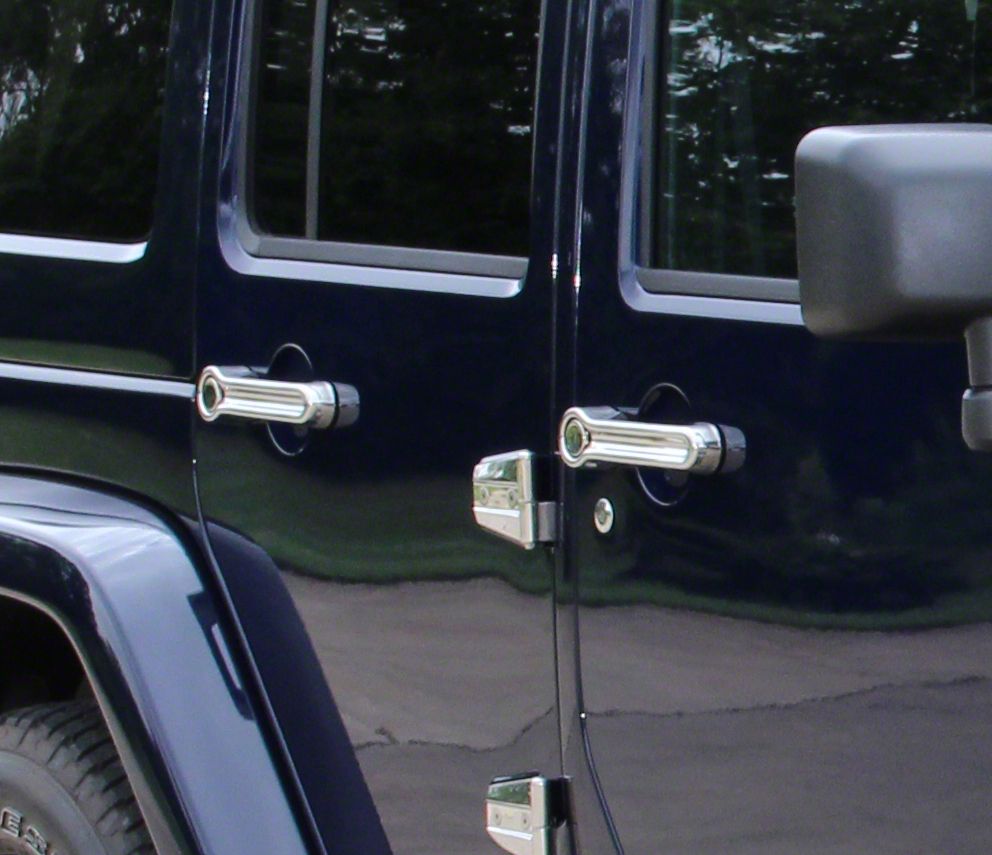 Jeep Wrangler Exterior Door Handle Covers; Polished (0718 Jeep