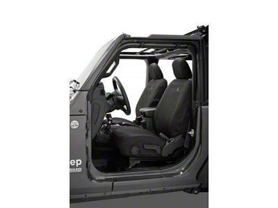Bestop Front Seat Covers; Black Diamond (18-24 Jeep Wrangler JL 2-Door)