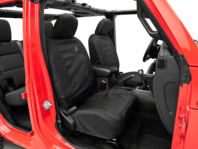 Bestop Front Seat Covers; Black Diamond (18-23 Jeep Wrangler JL 4-Door)