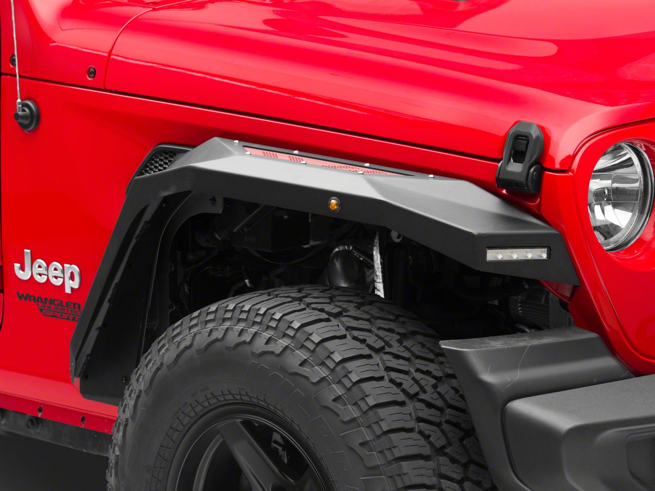 Barricade Jeep Wrangler X-Series Fender Flares with LED DRL and Marker  Lights; Red Inserts J133200-JL (18-23 Jeep Wrangler JL) - Free Shipping