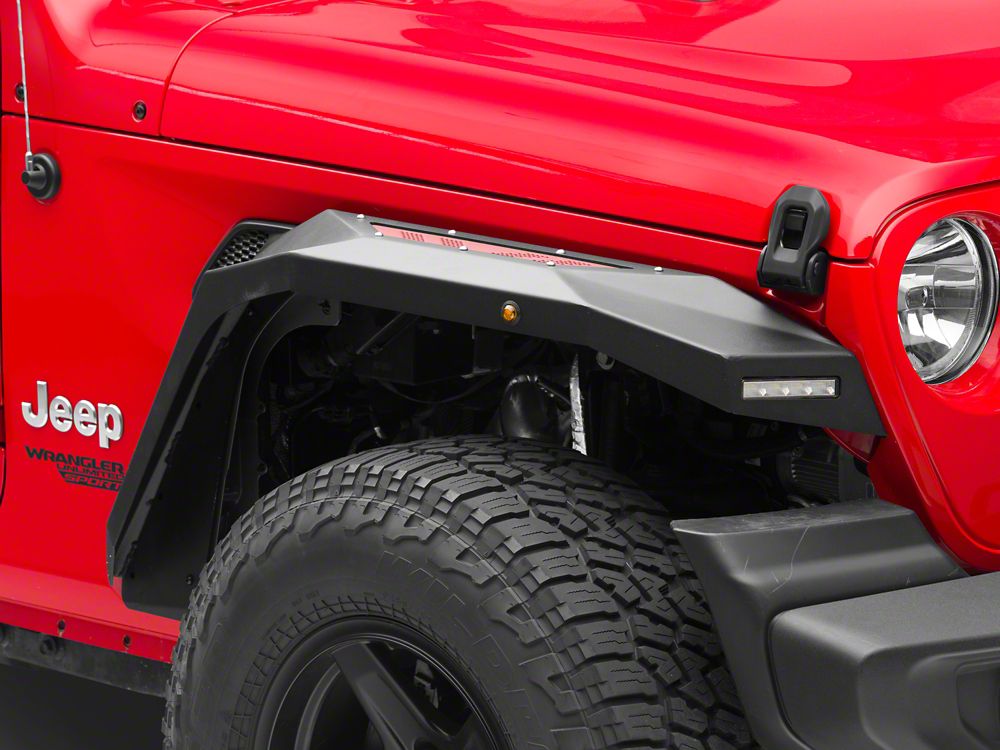 Barricade X-Series Fender Flares with LED DRL and Marker Lights; Red  Inserts (18-23 Jeep Wrangler JL) – Barricade Offroad