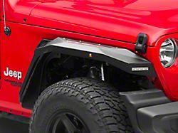 Barricade X-Series Fender Flares with LED DRL and Marker Lights; Red Inserts; Front (18-24 Jeep Wrangler JL)