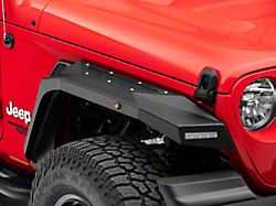 Barricade X-Series Fender Flares with LED DRL and Marker Lights; Black Inserts; Front and Rear (18-23 Jeep Wrangler JL)