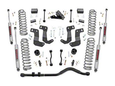 Rough Country 3.50-Inch Control Arm Drop Suspension Lift Kit with Premium N3 Shocks (18-24 Jeep Wrangler JL 2-Door)