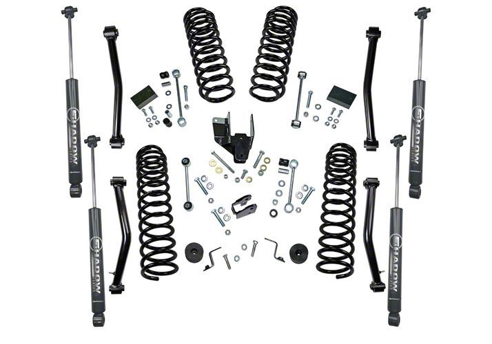 SuperLift 4-Inch Dual Rate Coil Spring Suspension Lift Kit with Shadow Series Shocks (18-23 Jeep Wrangler JL 2-Door)