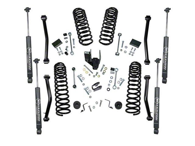 SuperLift 4-Inch Dual Rate Coil Spring Suspension Lift Kit with Shadow Series Shocks (18-24 Jeep Wrangler JL 2-Door)