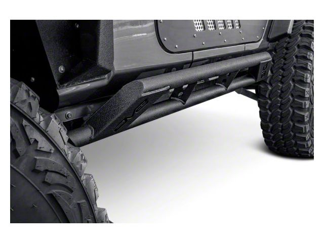 DV8 Offroad Tubular Rock Sliders; Black (18-24 Jeep Wrangler JL 2-Door)