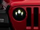Quake LED Tempest 9-Inch Headlights with White DRL Halo and Amber Turn Signal; Black Housing; Clear Lens (18-24 Jeep Wrangler JL)