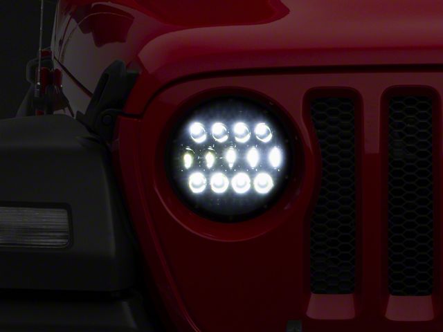 Quake LED Tempest 9-Inch RGB Headlights; Black Housing; Clear Lens (18-24 Jeep Wrangler JL)