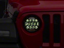 Quake LED Tempest 9-Inch RGB Headlights; Black Housing; Clear Lens (20-24 Jeep Gladiator JT)