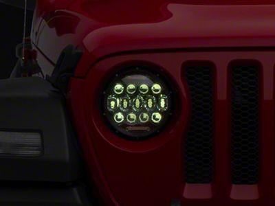 Quake LED Tempest 9-Inch RGB Headlights; Black Housing; Clear Lens (20-23 Jeep Gladiator JT)