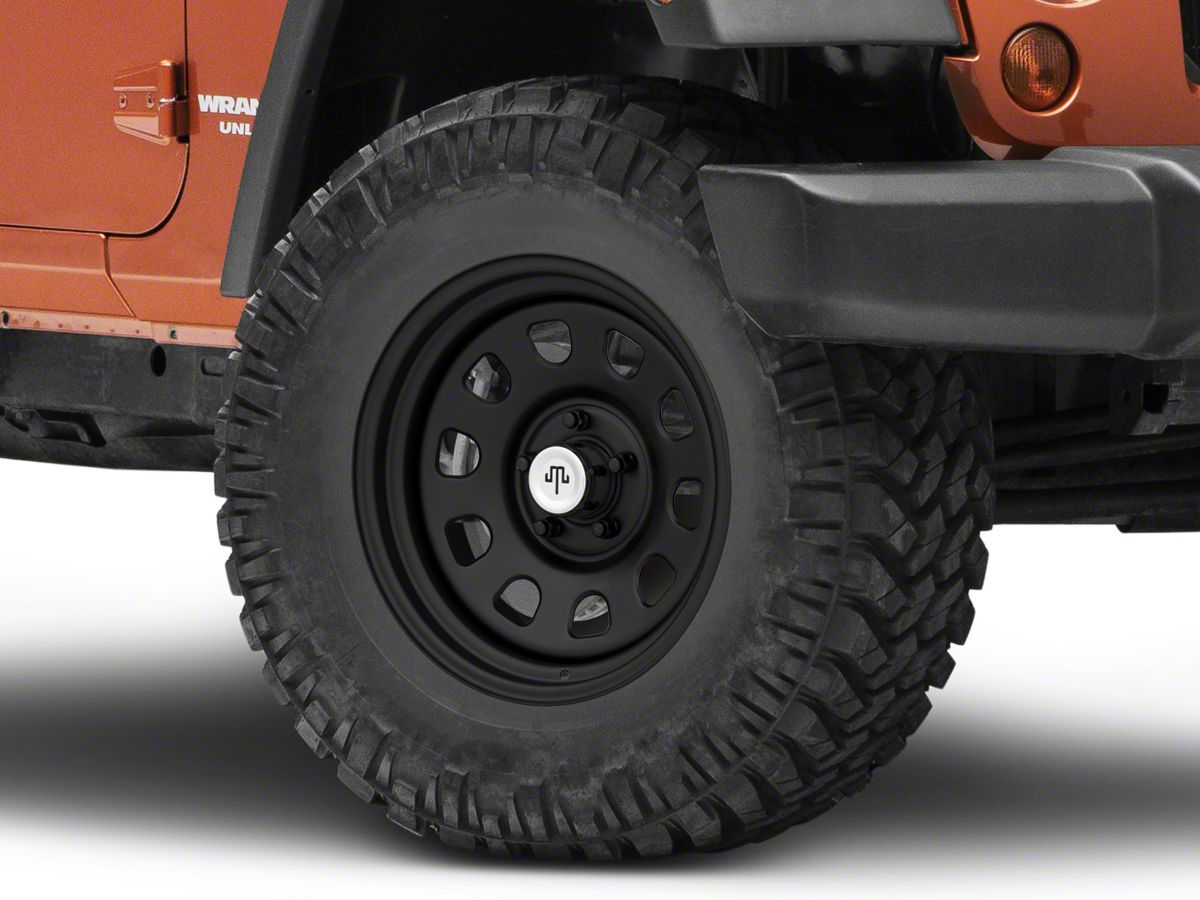 Mammoth Jeep Wrangler D Window Matte Black Steel Wheel - 17x9 J133426  (07-18 Jeep Wrangler JK)