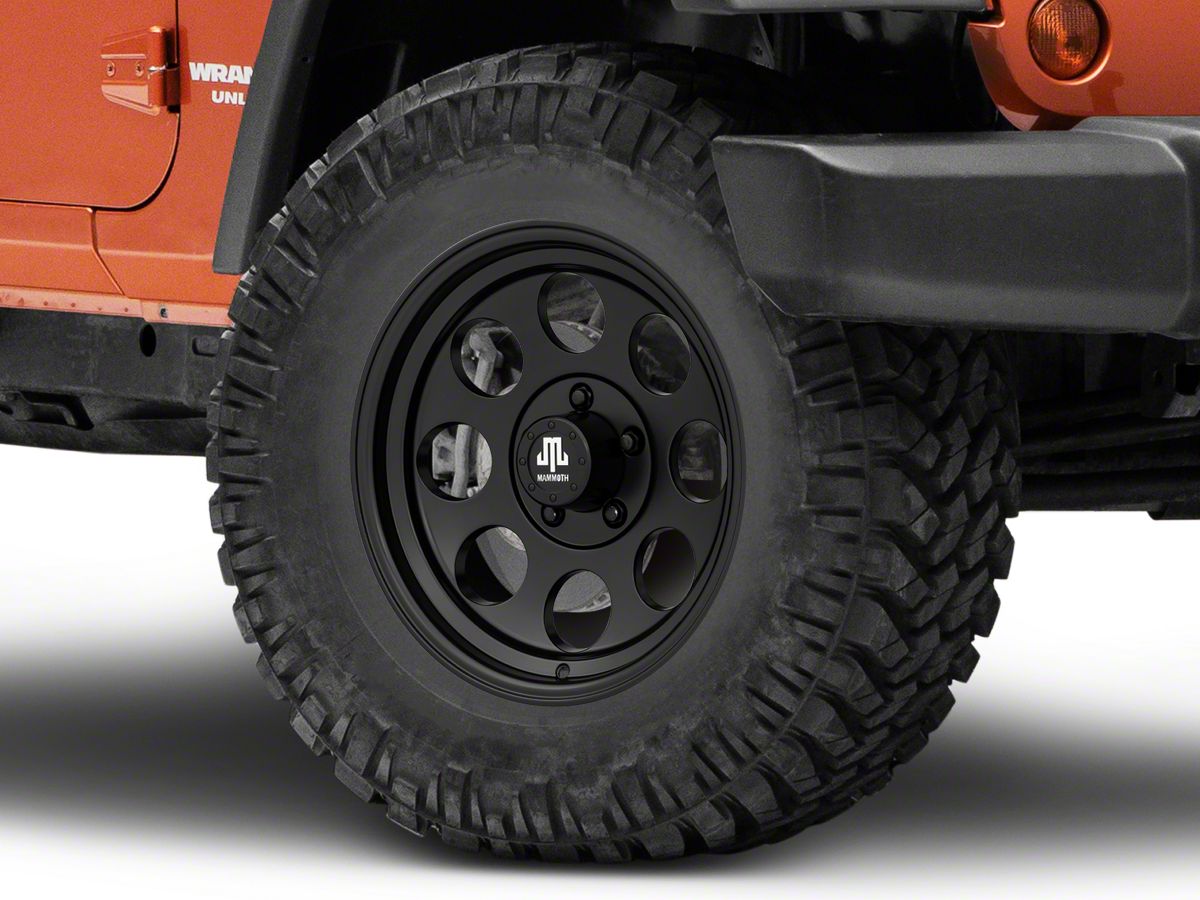 Mammoth Jeep Wrangler 8 Aluminum Matte Black Wheel - 17x9 J133429 (07-18 Jeep  Wrangler JK)