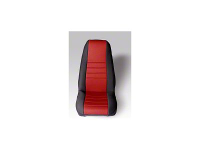 Rugged Ridge Neoprene Front Seat Covers; Black/Red (87-90 Jeep Wrangler YJ)