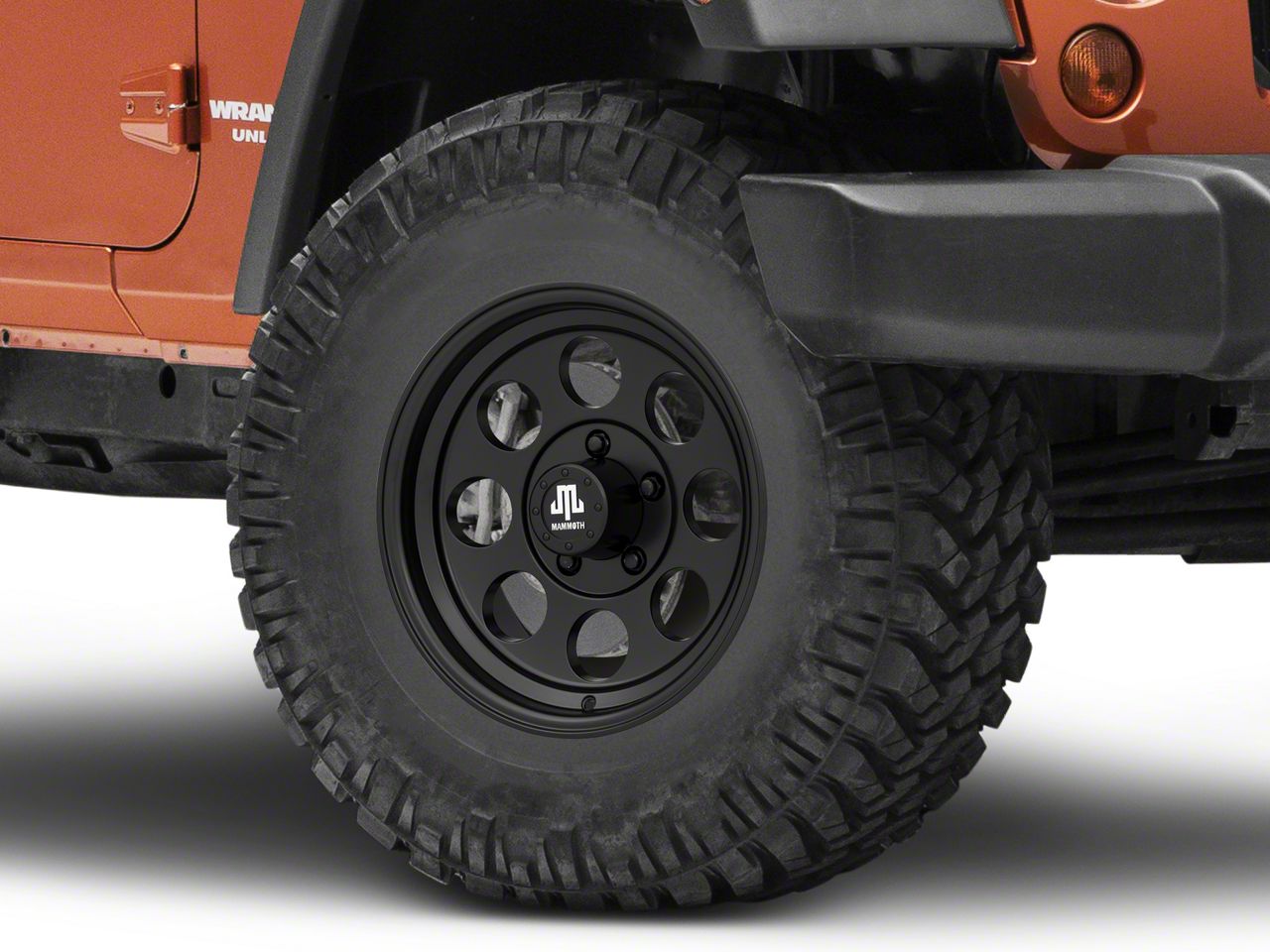 Mammoth 8 Aluminum Matte Black Wheel; 16x8 (07-18 Jeep Wrangler JK)