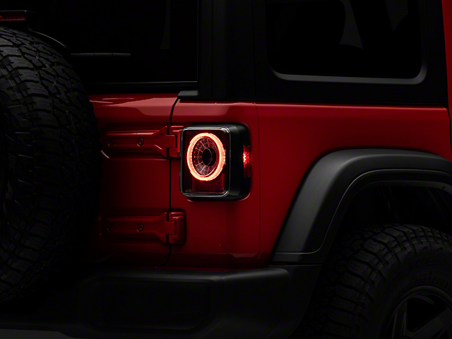 Sequential LED Tail Lights; Black Housing; Clear Lens (18-23 Jeep Wrangler JL)