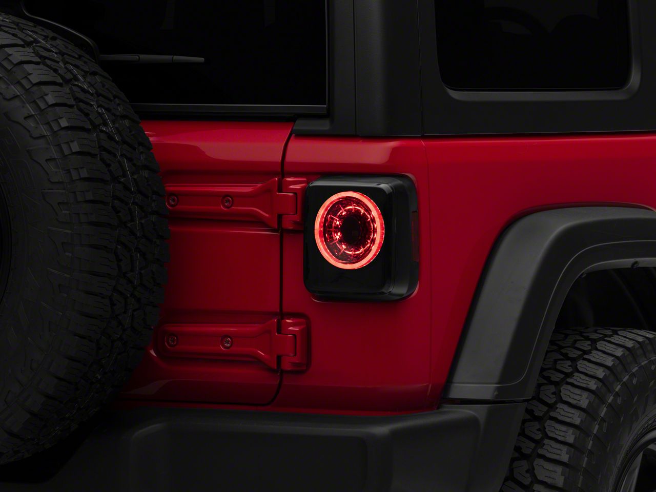 Jeep Wrangler Spyder Smoked Black LED Tail Lights